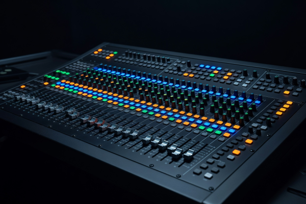 DMX512 Control console desk with illuminated faders